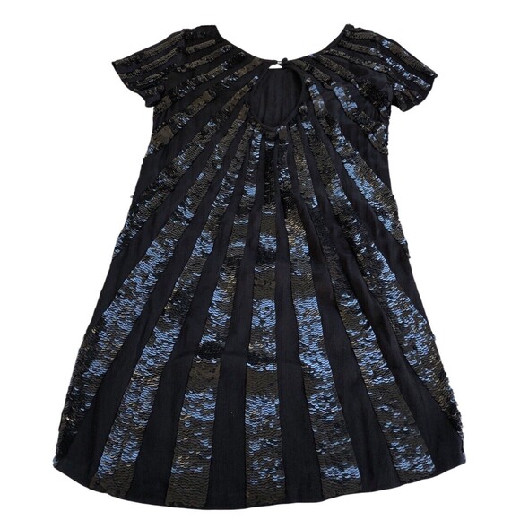 NWT French Connection SPARKLE MINI DRESS Gorgeous Black Short Sleeve Top SIZE 2 - Picture 4 of 12